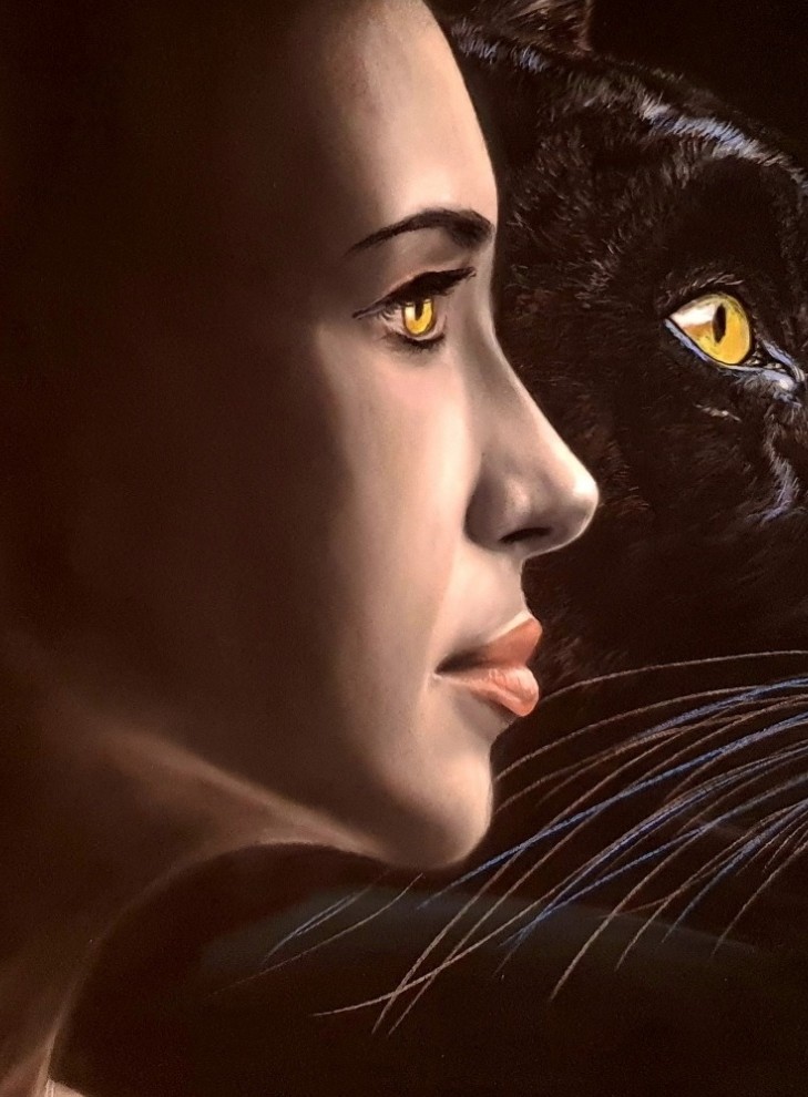 Panther eye & fur detail of Eyes Speak One Language by Deimante Bruzguliene